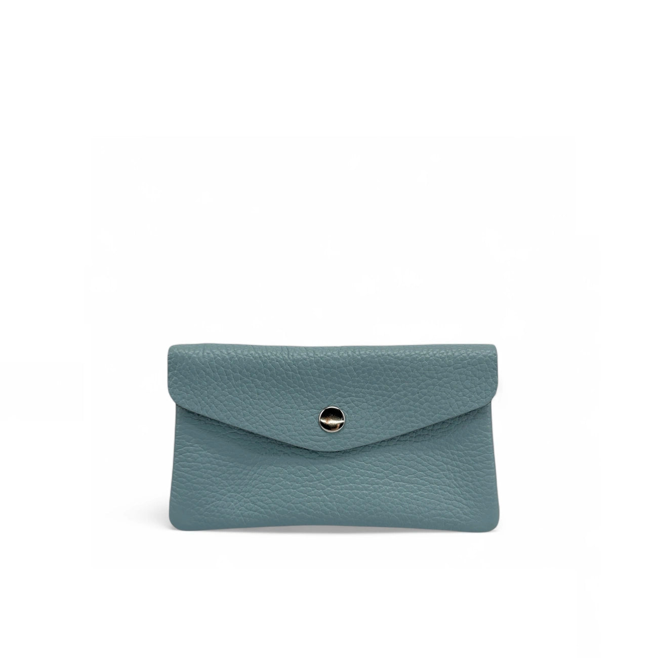 Pochette porte-monnaie en cuir grainé COMPO Bleu pastel