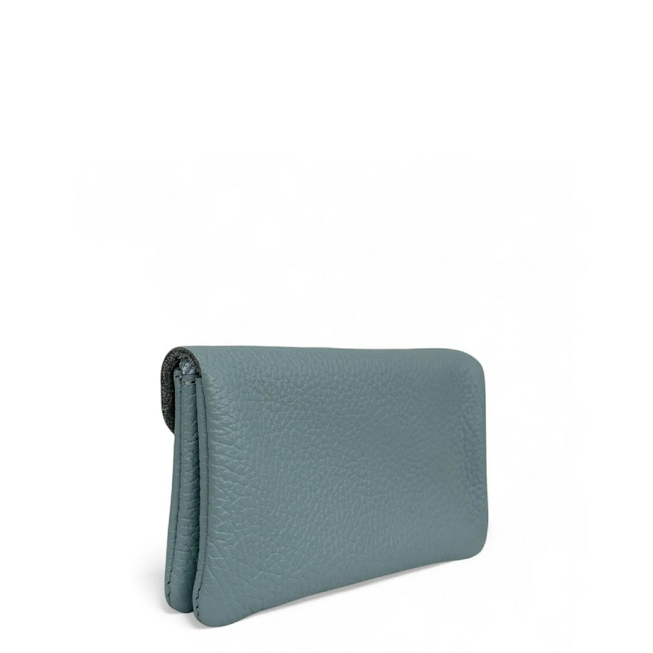 Pochette porte-monnaie en cuir grainé COMPO Bleu pastel