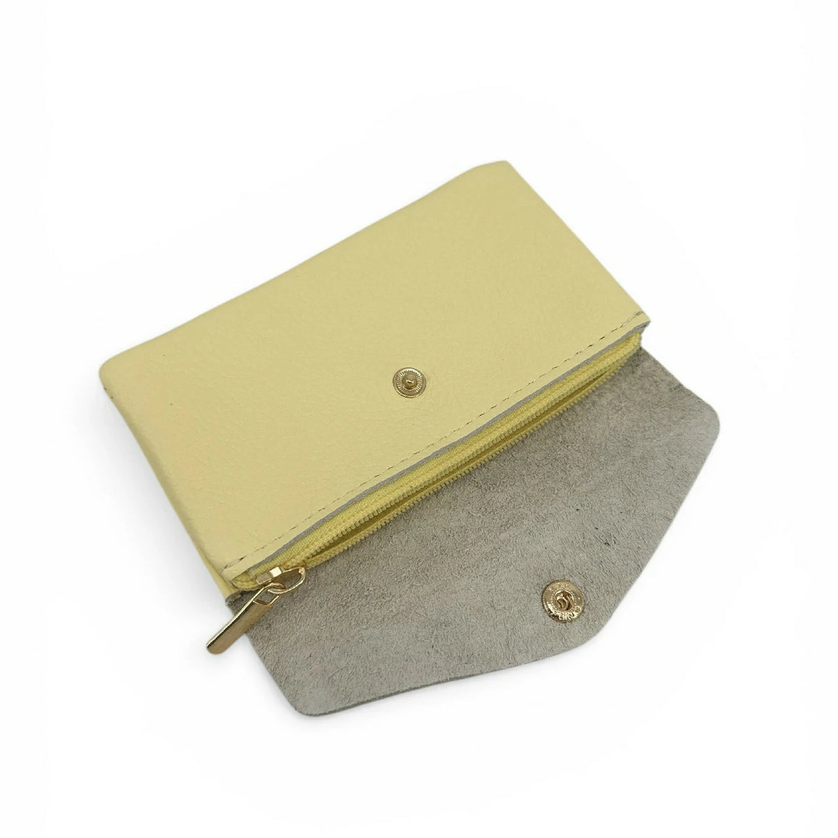 Clutch-Geldbörse aus genarbtem Leder COMPO Softgelb