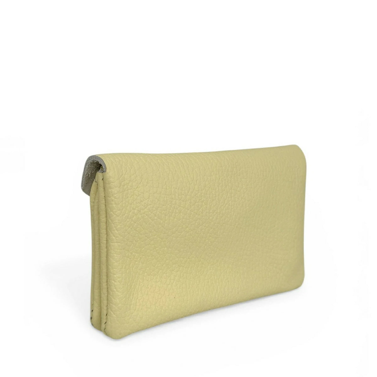 Clutch-Geldbörse aus genarbtem Leder COMPO Softgelb