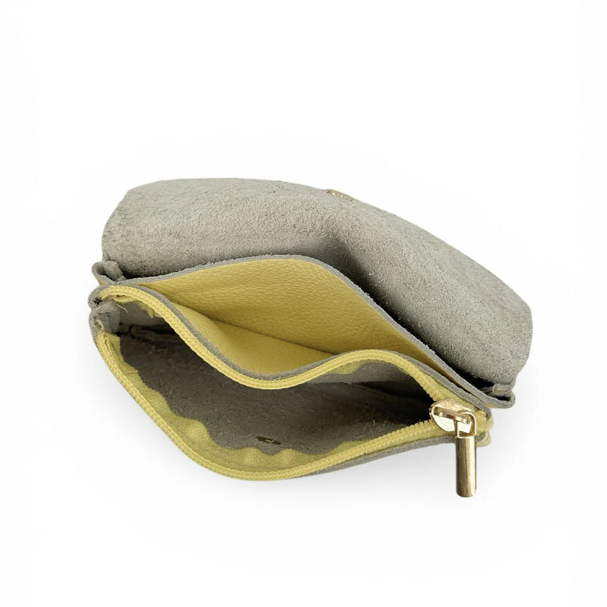 Clutch-Geldbörse aus genarbtem Leder COMPO Softgelb
