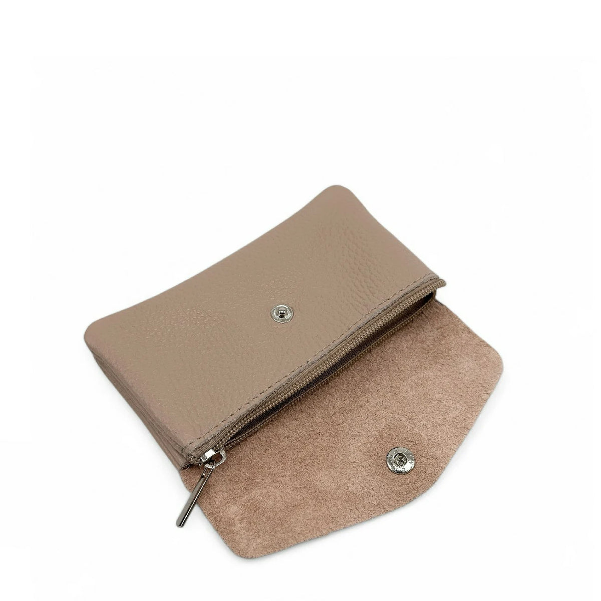 Geldbörsen-Clutch aus genarbtem Leder COMPO Nude-Rosa
