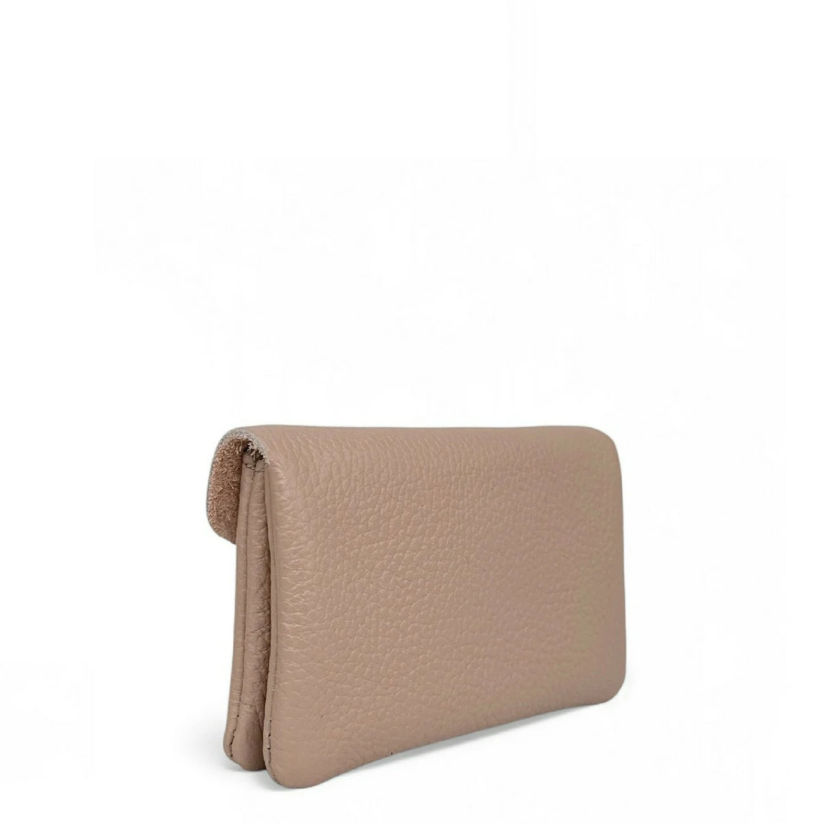 Geldbörsen-Clutch aus genarbtem Leder COMPO Nude-Rosa