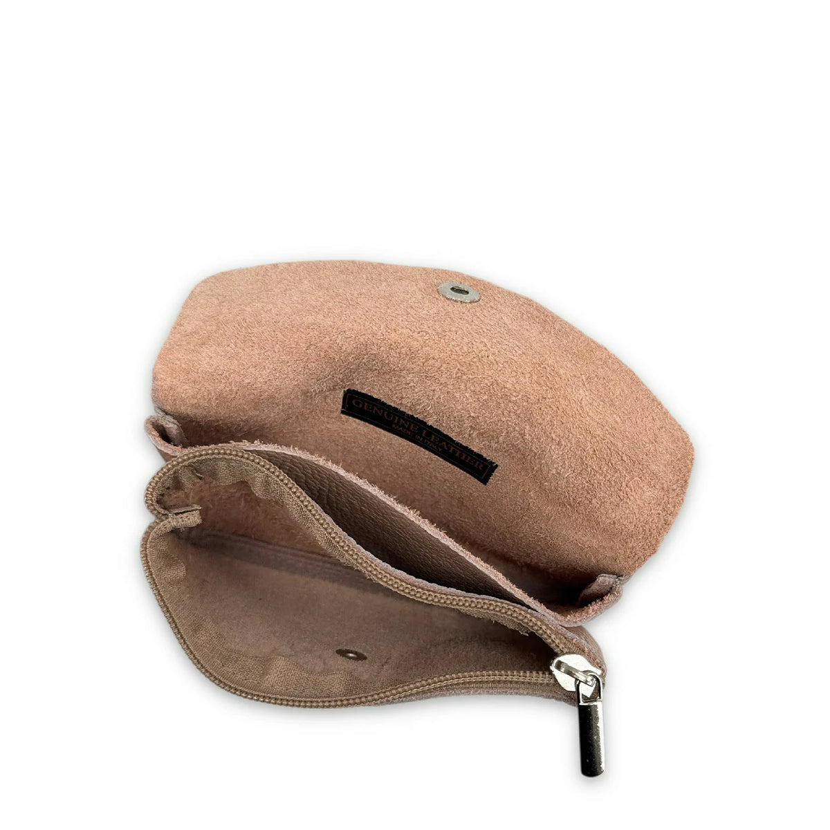 Geldbörsen-Clutch aus genarbtem Leder COMPO Nude-Rosa