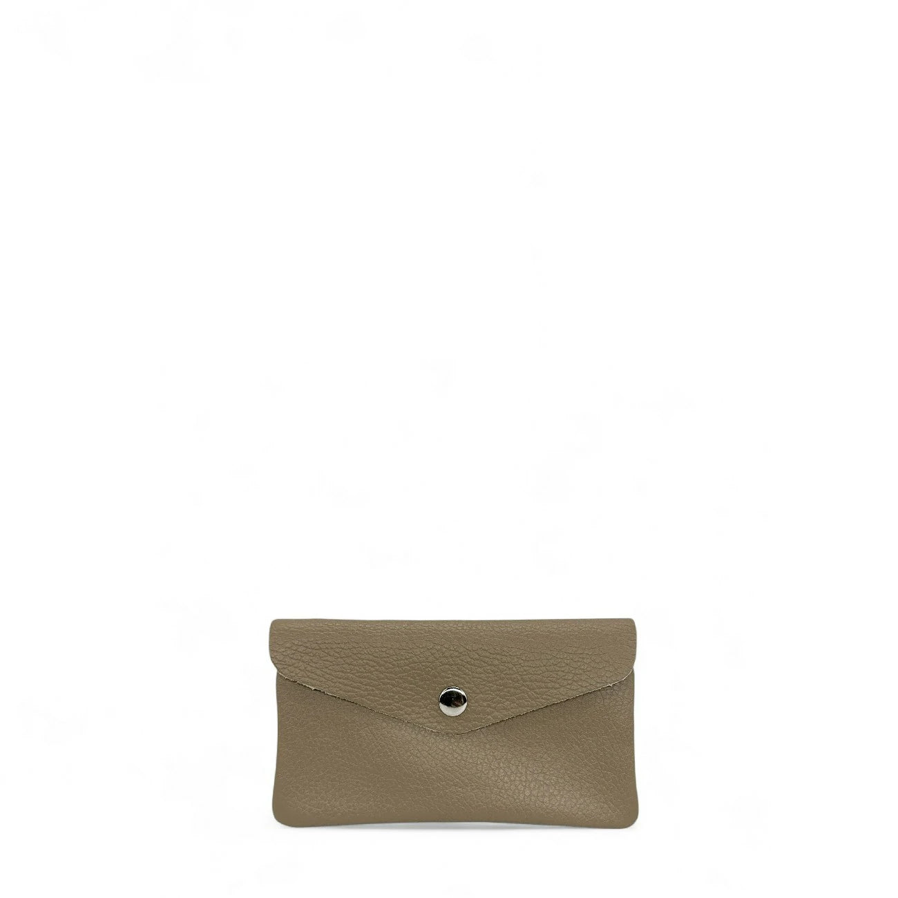 Pochette porte-monnaie en cuir grainé COMPO Taupe foncé
