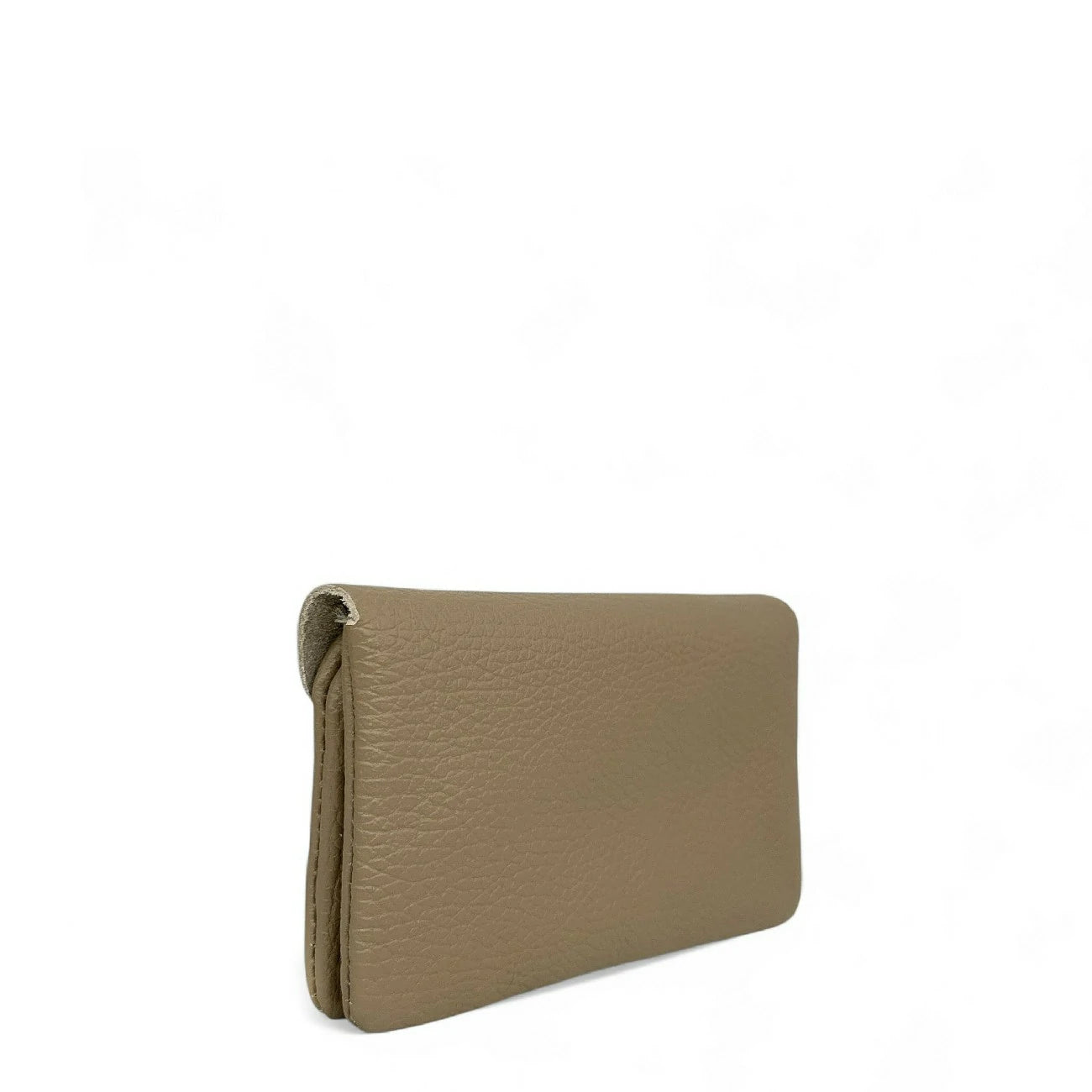 Pochette porte-monnaie en cuir grainé COMPO Taupe foncé