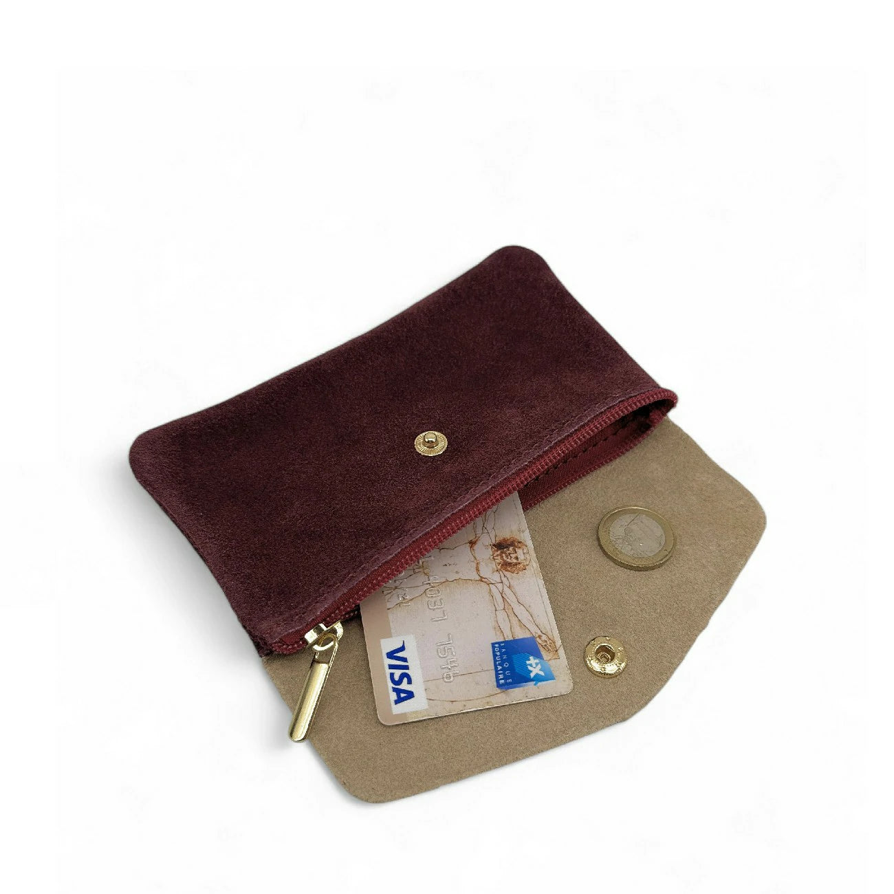 Tasto da portafoglio daim e cuoio irise COMBI Rose orchidea