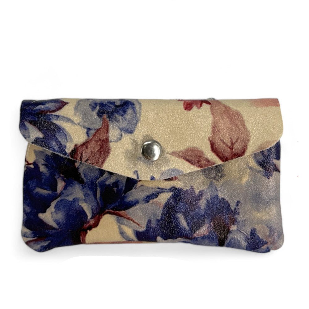 Pochette porte-monnaie en cuir à motif COMPO FLOWER Floral améthyste