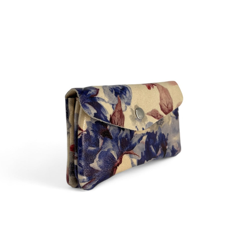 Pochette porte-monnaie en cuir à motif COMPO FLOWER Floral améthyste