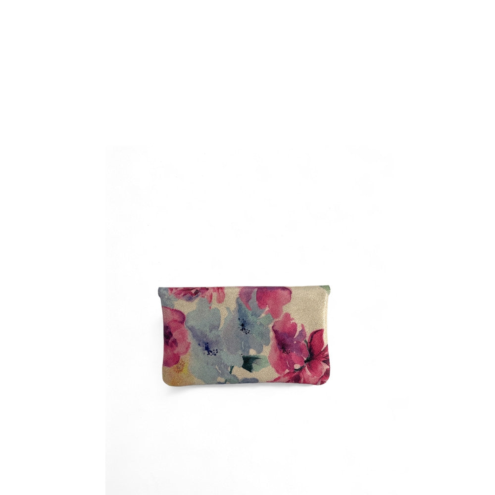 Pochette porte-monnaie en cuir à motif COMPO FLOWER Floral rose