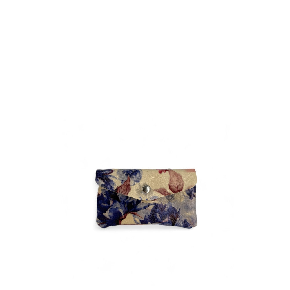 Pochette porte-monnaie en cuir à motif COMPO FLOWER Floral améthyste