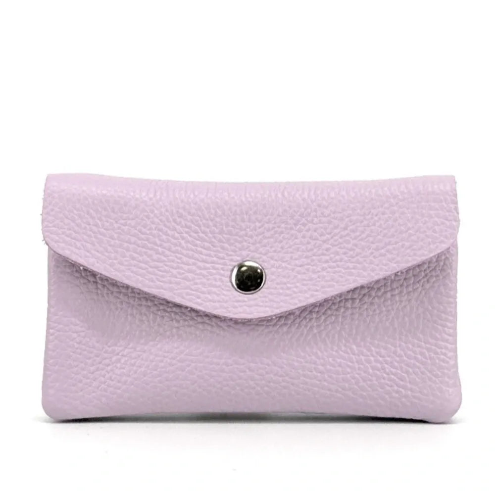 Pochette porte-monnaie en cuir grainé COMPO Mauve