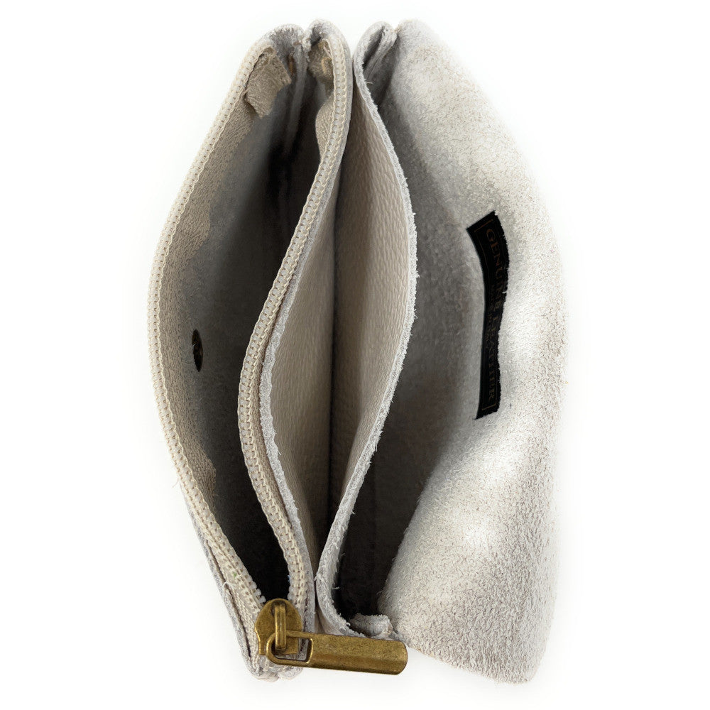 Pochette porte-monnaie en cuir grainé COMPO Taupe clair