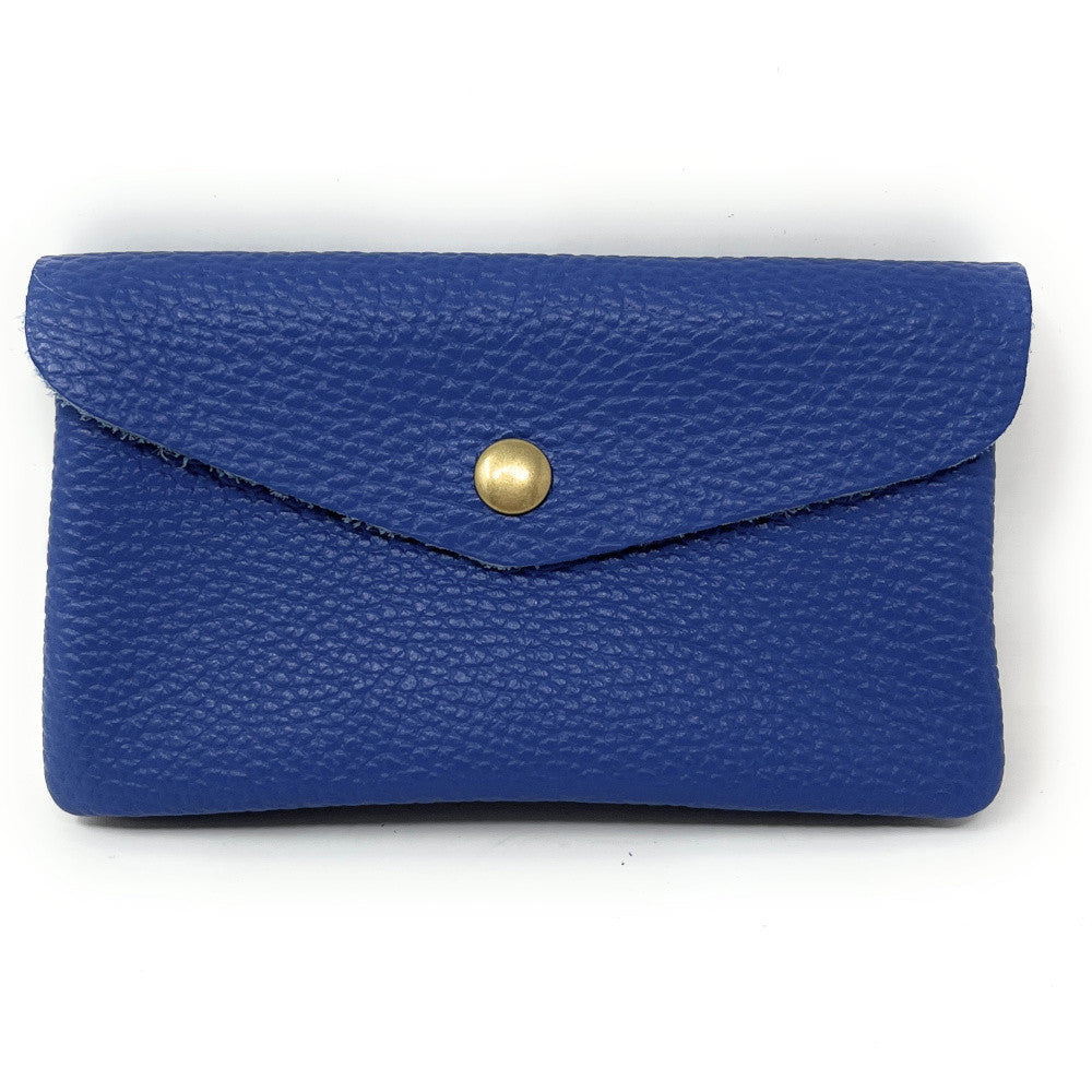 Pochette porte-monnaie en cuir grainé COMPO Bleu