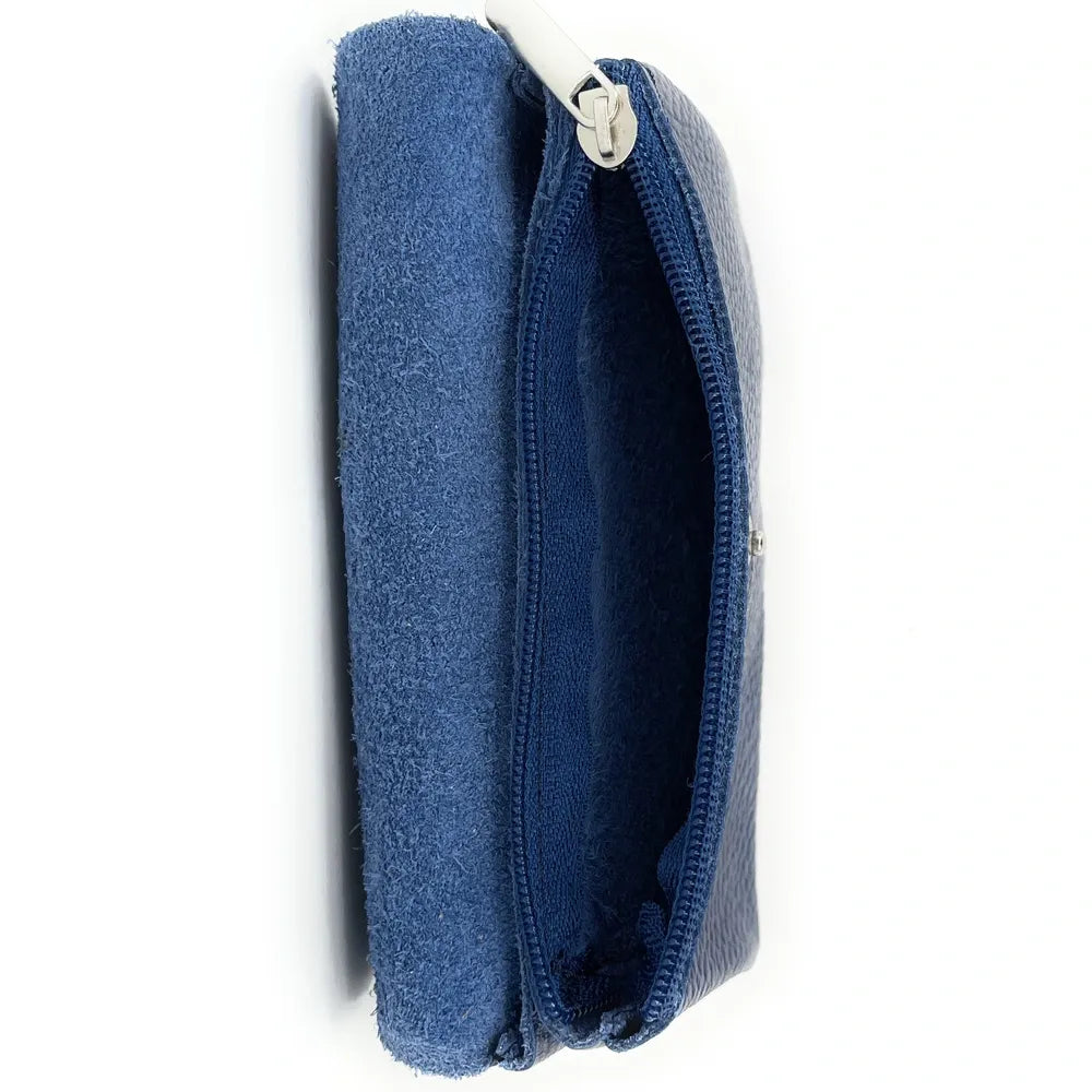 Pochette porte-monnaie en cuir grainé COMPO Bleu marine