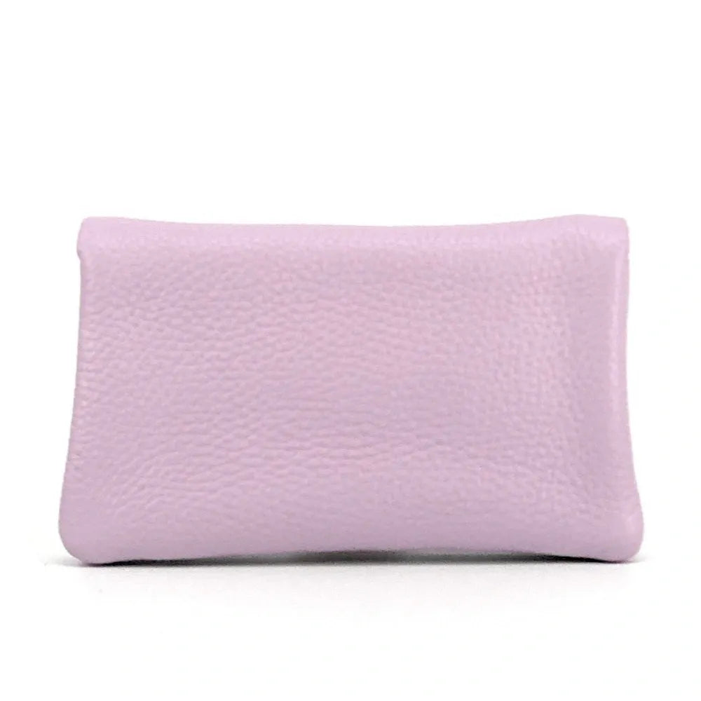 Pochette porte-monnaie en cuir grainé COMPO Mauve