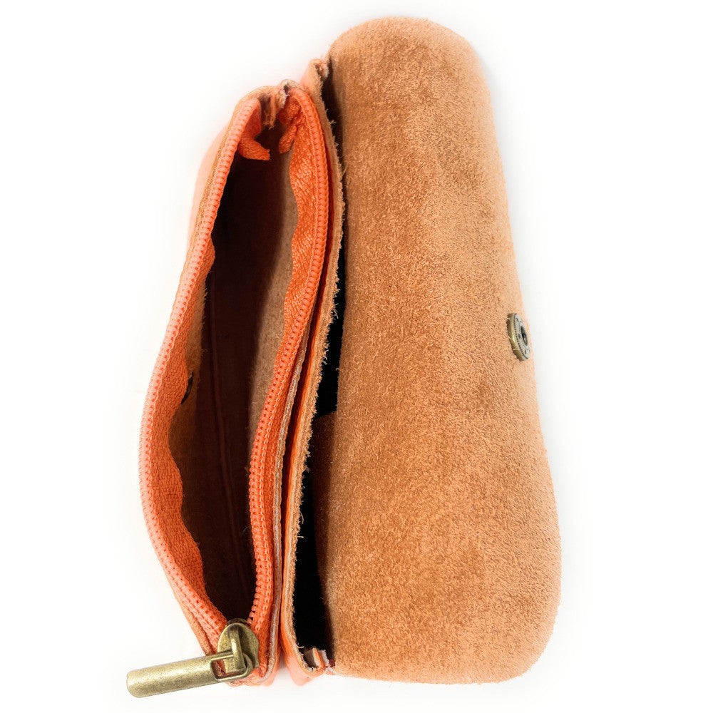 Pochette porte-monnaie en cuir grainé COMPO Orange