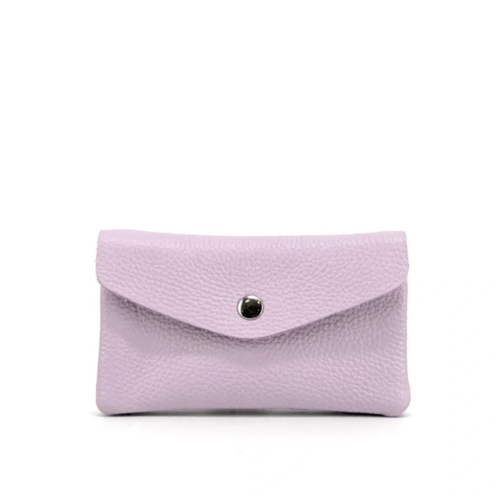 Pochette porte-monnaie en cuir grainé COMPO Mauve
