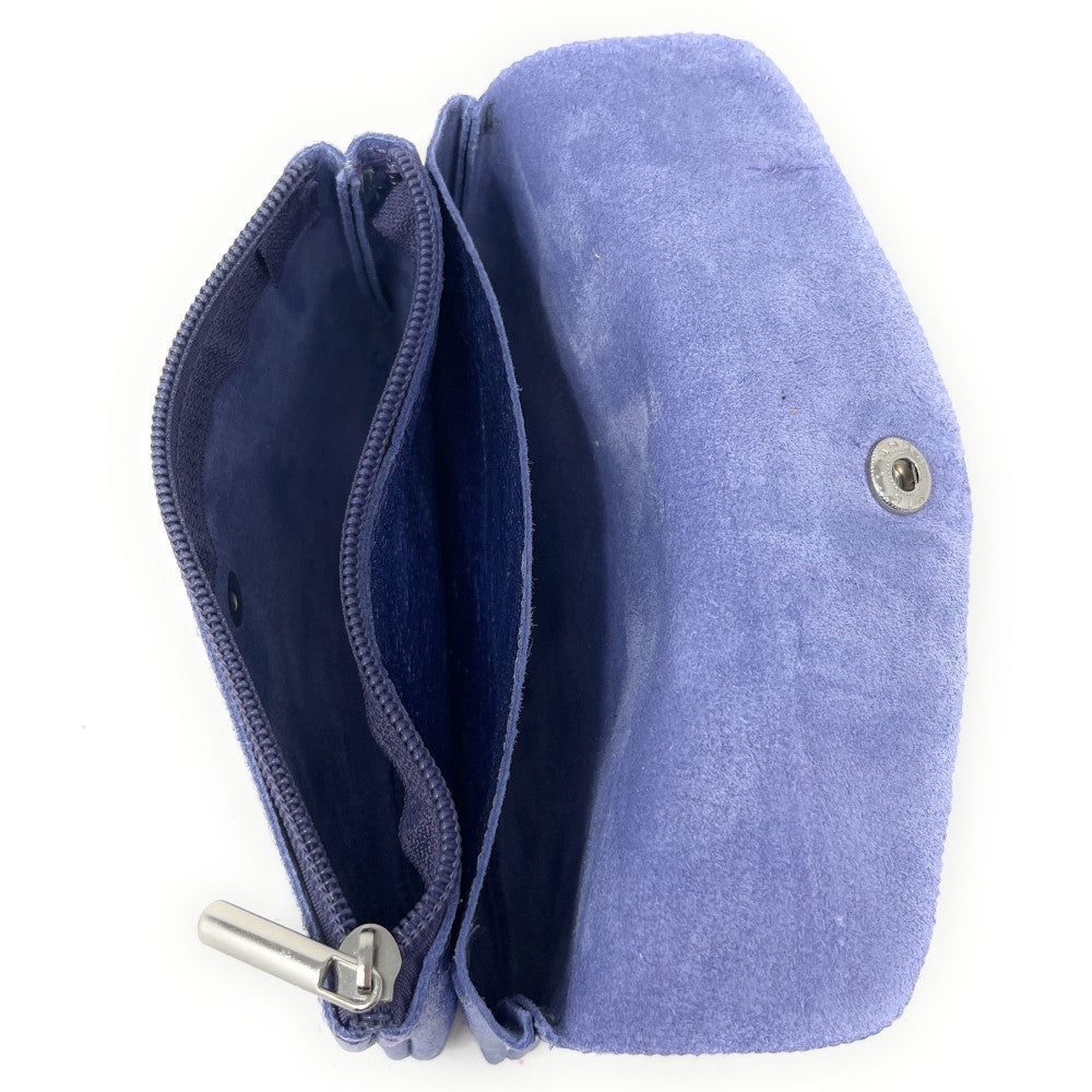 Pochette porte-monnaie en cuir irisé COMPO Lilas irisé