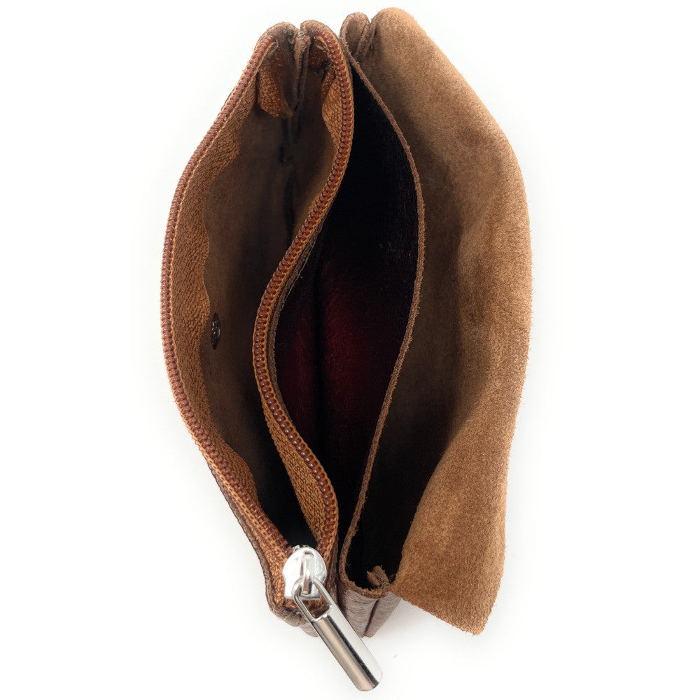 Pochette porte-monnaie en cuir irisé COMPO Bronze