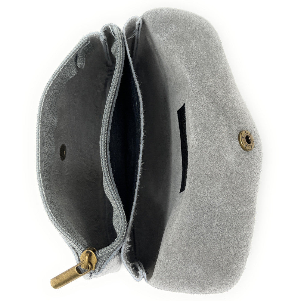 Pochette porte-monnaie en cuir irisé COMPO Argent moyen