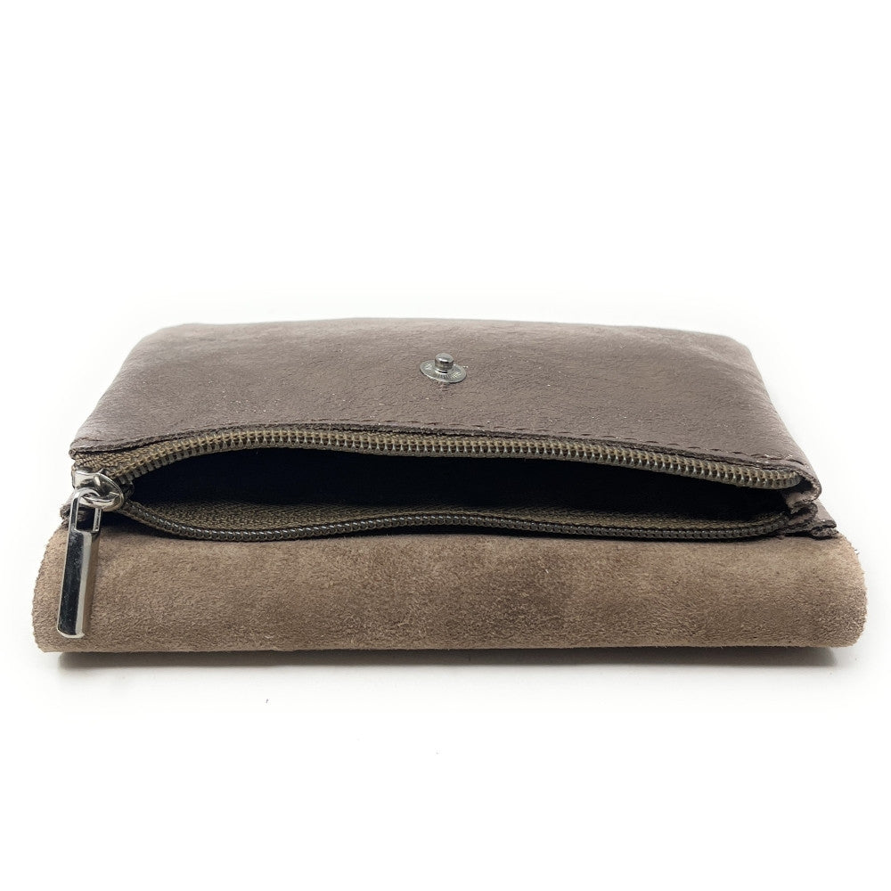 Pochette porte-monnaie en cuir irisé COMPO Champagne irisé