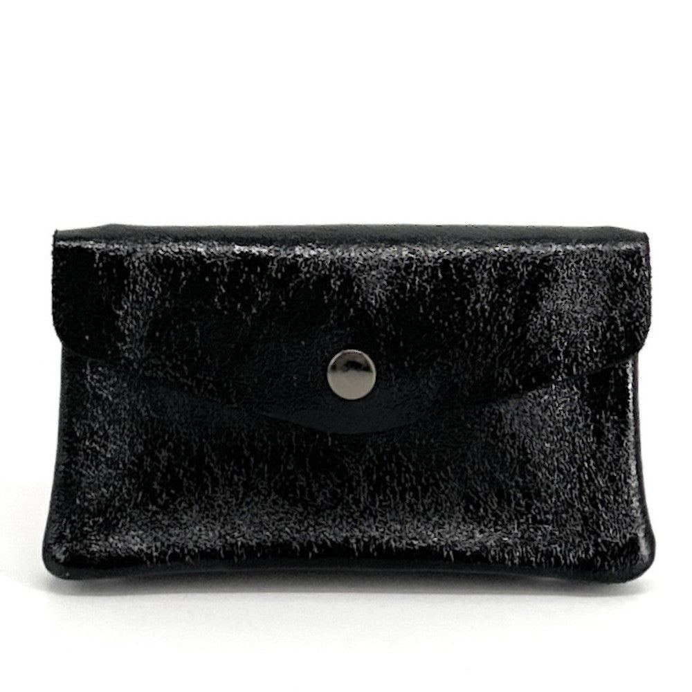 Pochette porte-monnaie en cuir irisé COMPO Noir irisé