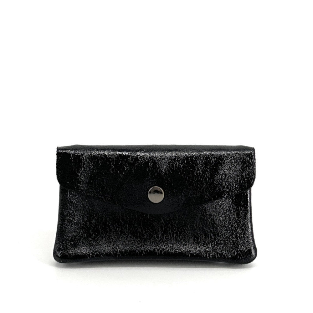 Pochette porte-monnaie en cuir irisé COMPO Noir irisé