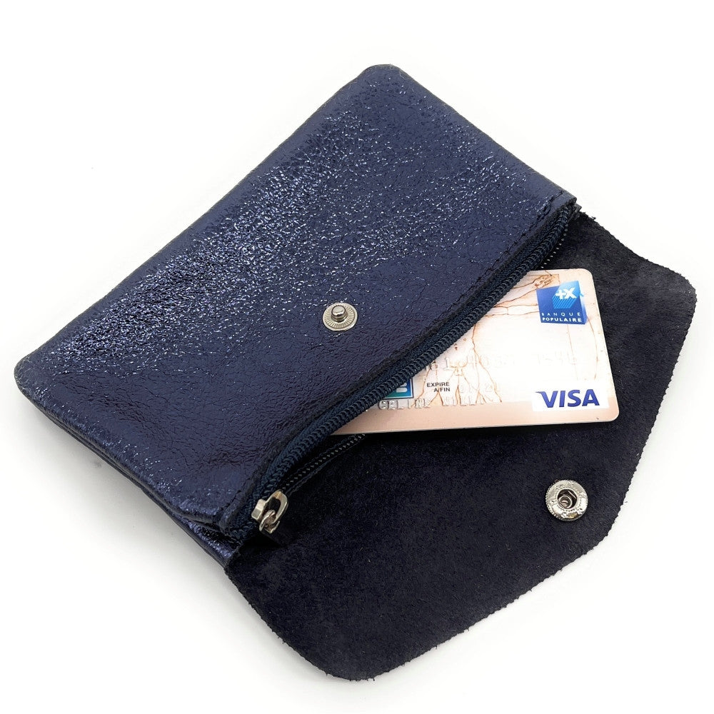 Pochette porte-monnaie en cuir irisé COMPO Nuit étoilée