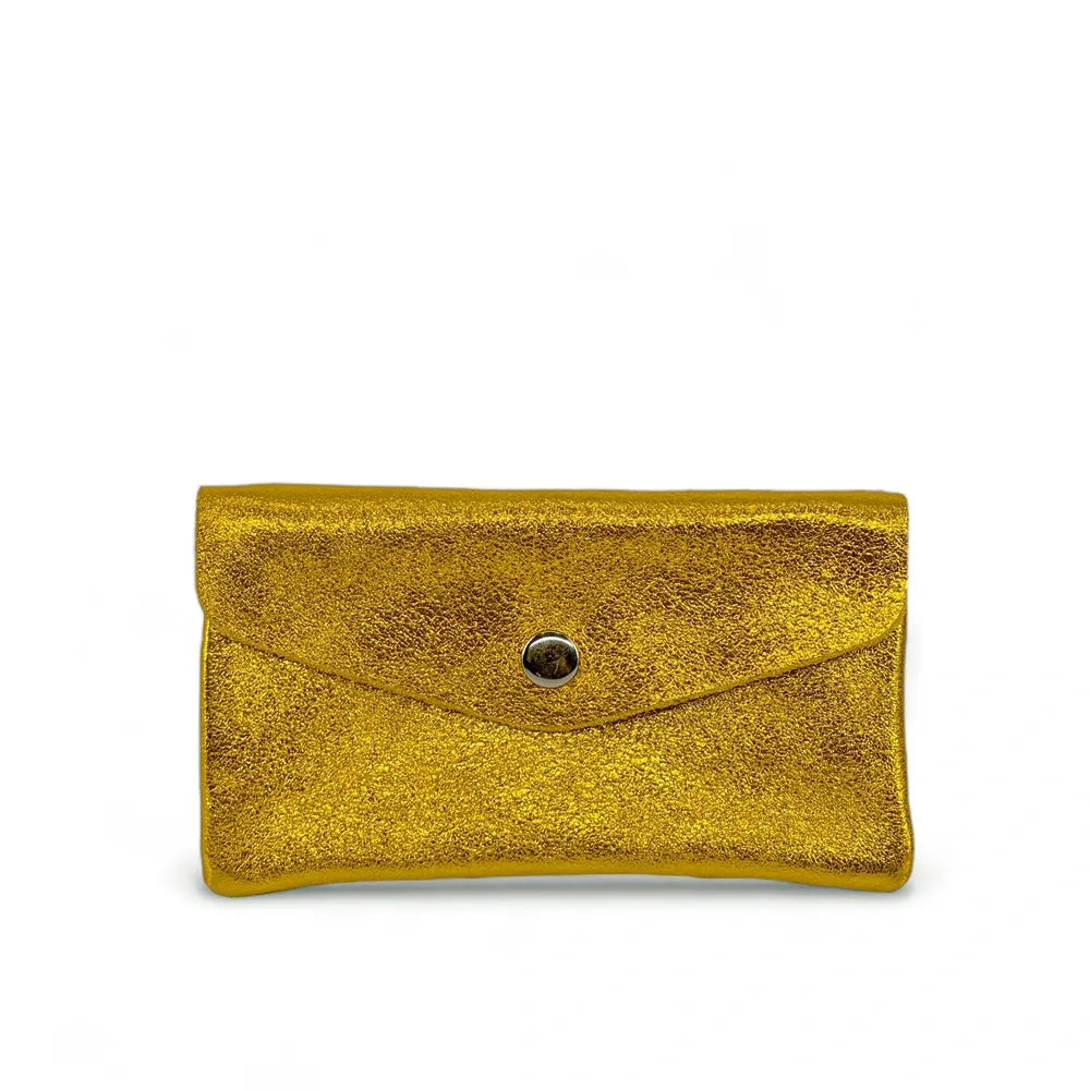 Pochette porte-monnaie en cuir irisé COMPO Or