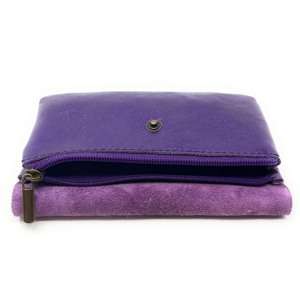 Pochette porte-monnaie en cuir irisé COMPO Améthyste
