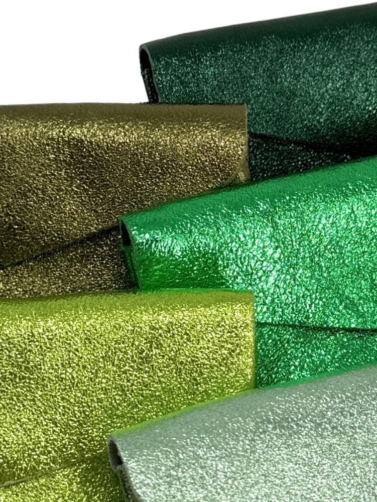 Pochette porte-monnaie en cuir irisé COMPO Vert anglais irisé