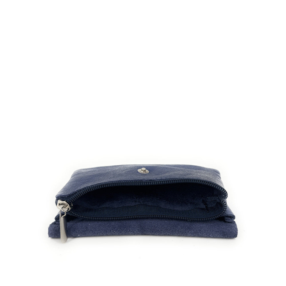 Pochette porte-monnaie en cuir irisé COMPO Bleu irisé