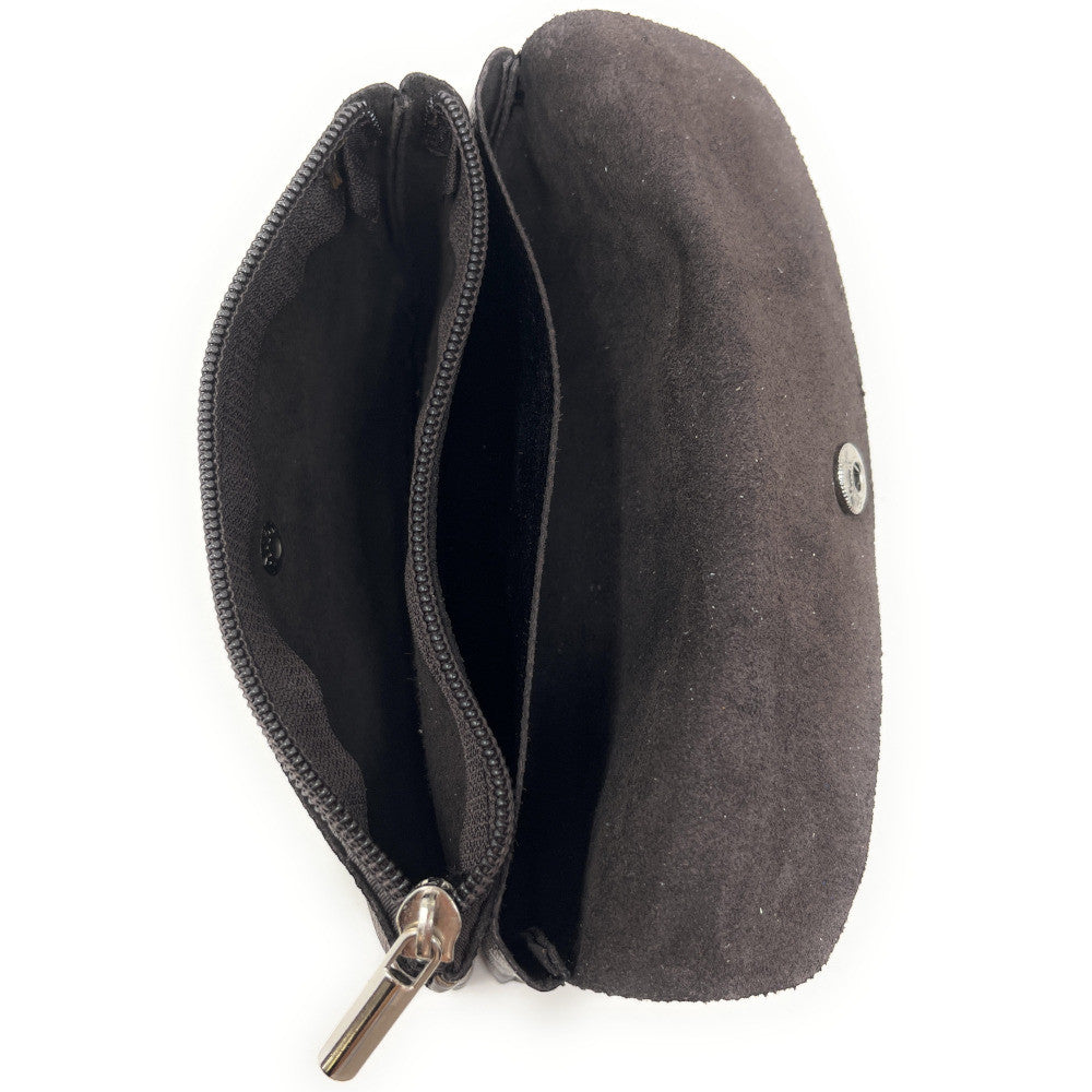Pochette porte-monnaie en cuir irisé COMPO Chocolat