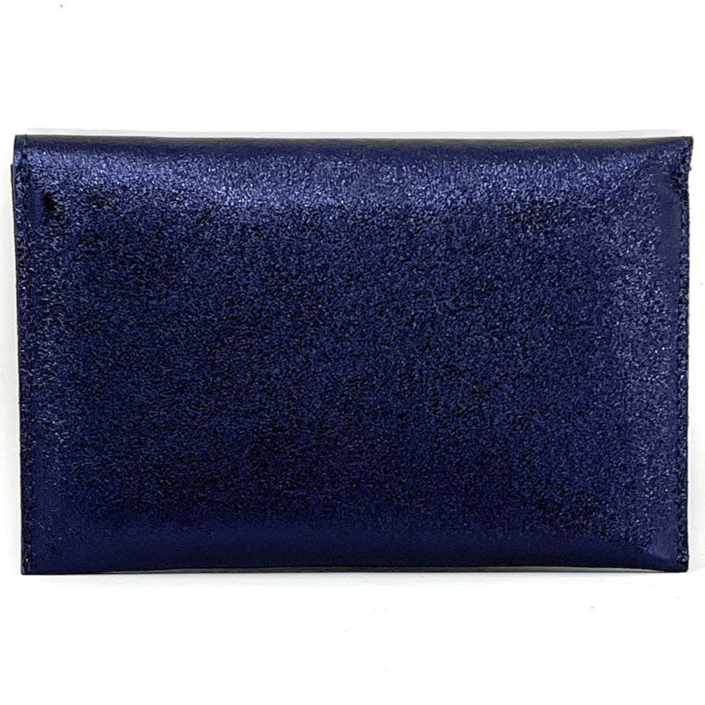 Pochette porte-monnaie en cuir irisé TINA Nuit étoilée