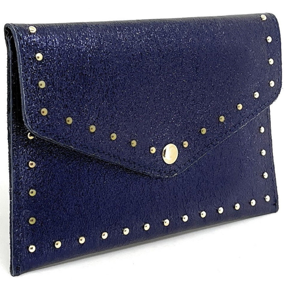 Pochette porte-monnaie en cuir irisé TINA Nuit étoilée