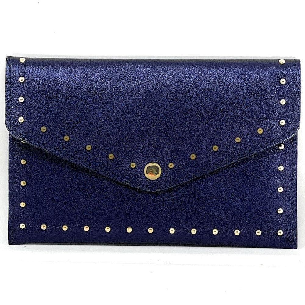 Pochette porte-monnaie en cuir irisé TINA Nuit étoilée
