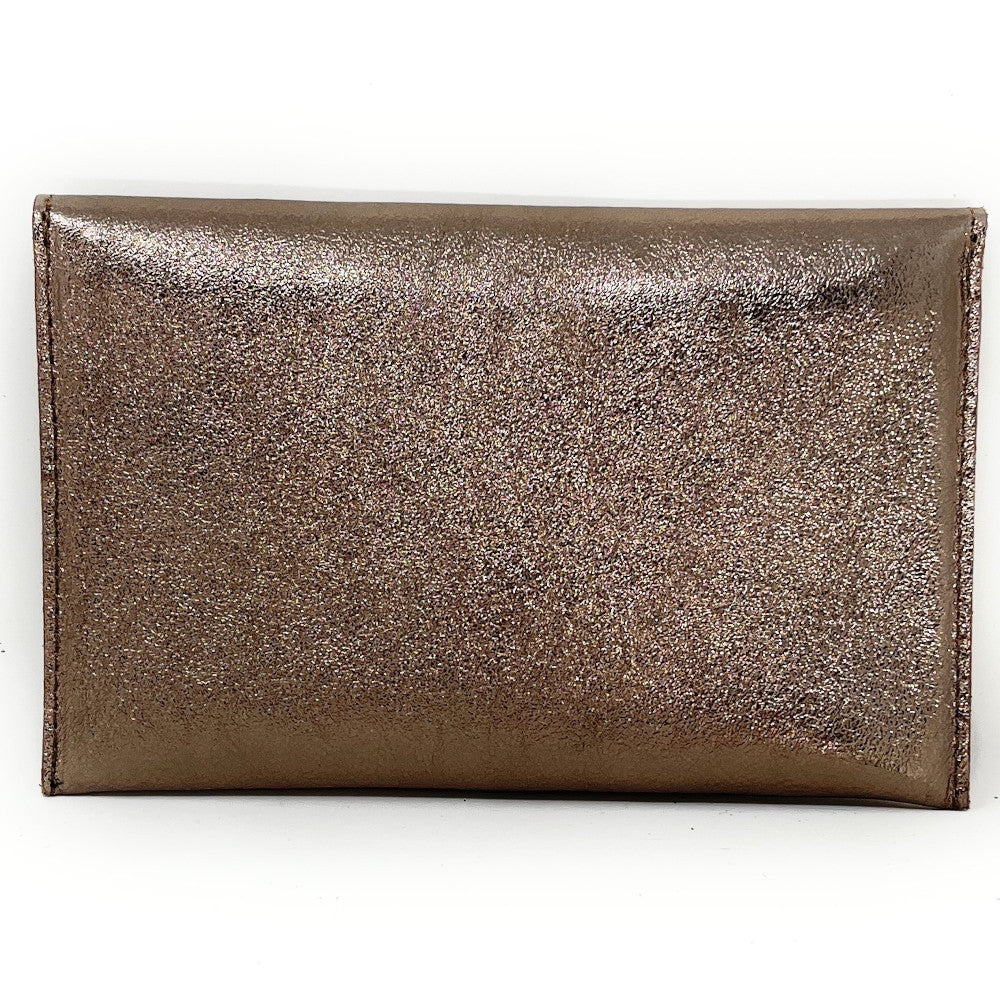 Pochette porte-monnaie en cuir irisé TINA Champagne irisé