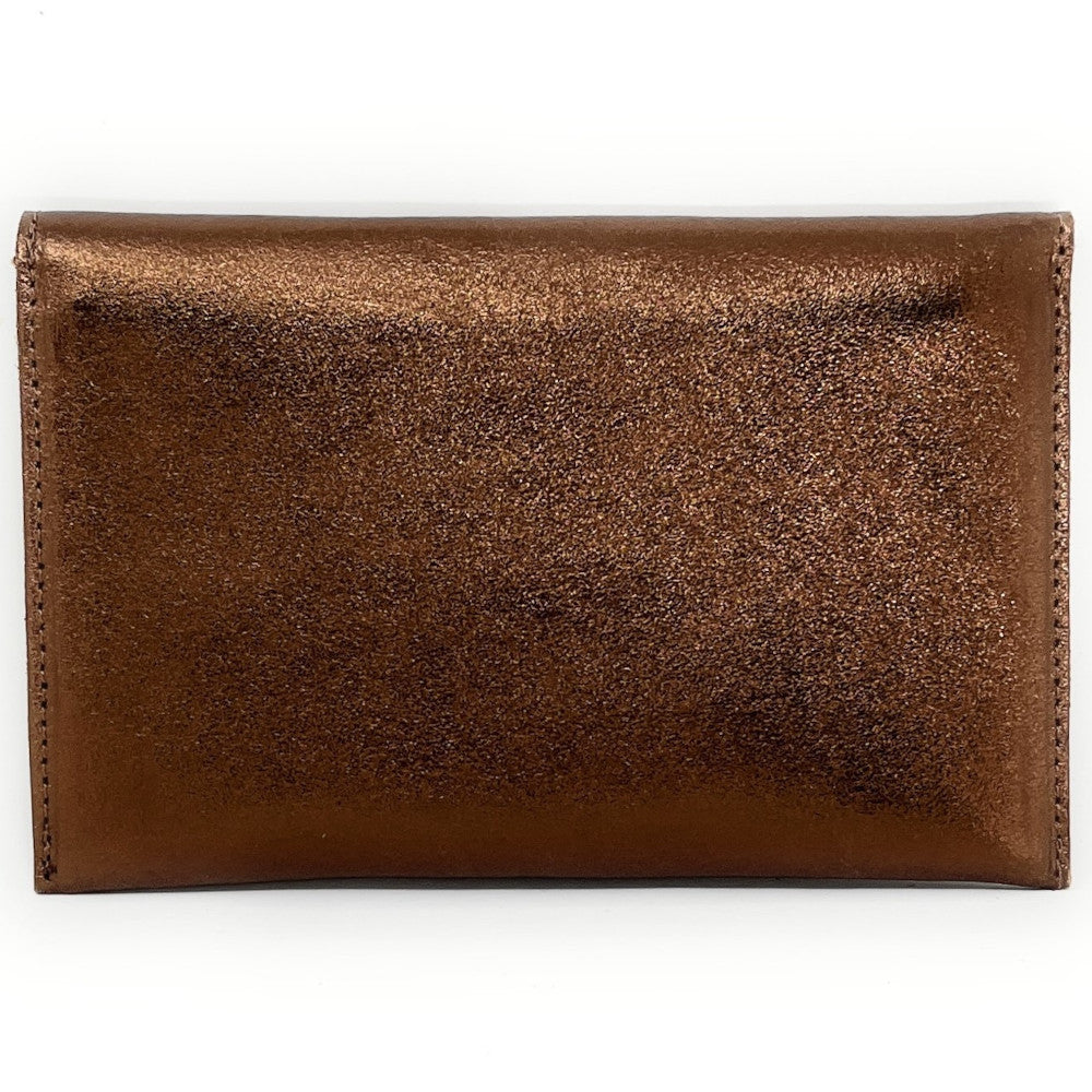 Pochette porte-monnaie en cuir irisé TINA Bronze
