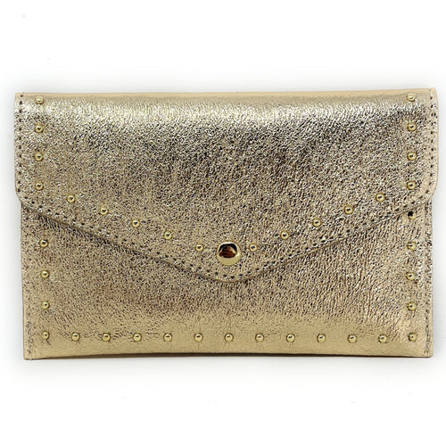 Pochette porte-monnaie en cuir irisé TINA Or