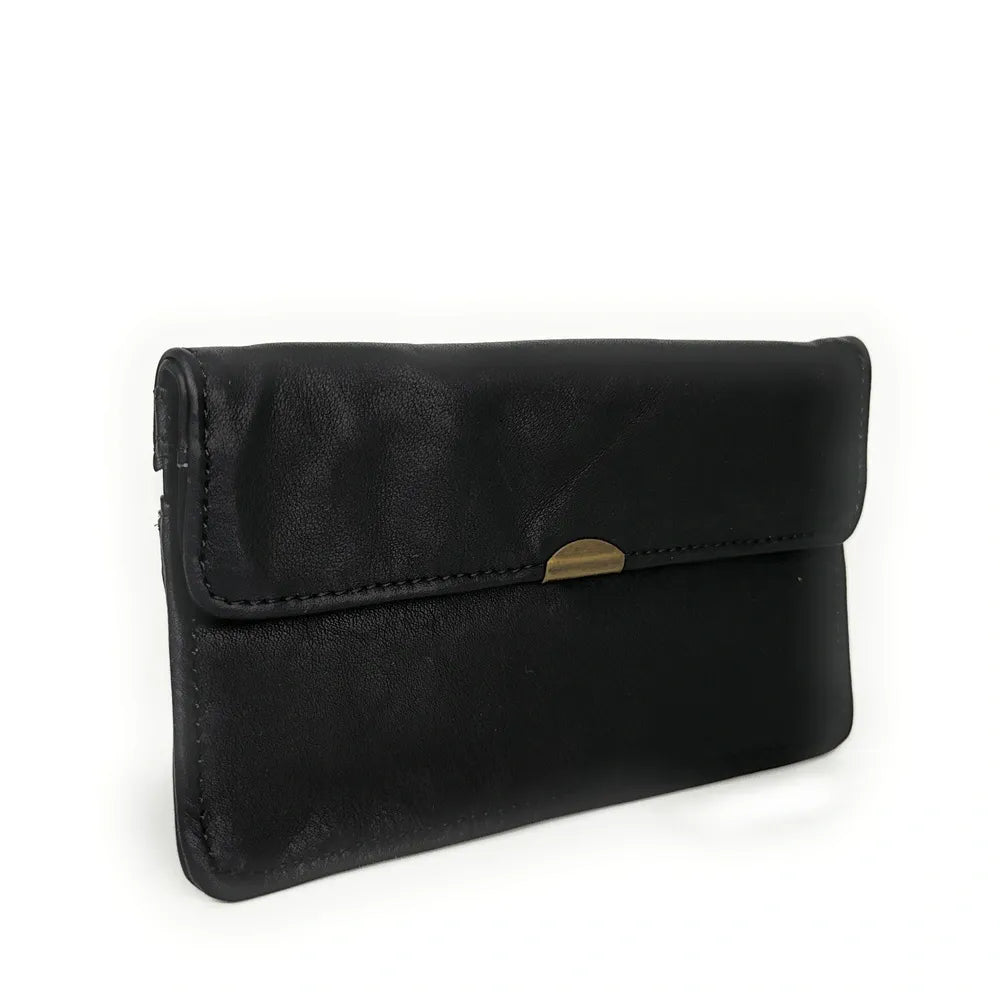 Pochette porte-monnaie en cuir lisse IMPRO Noir