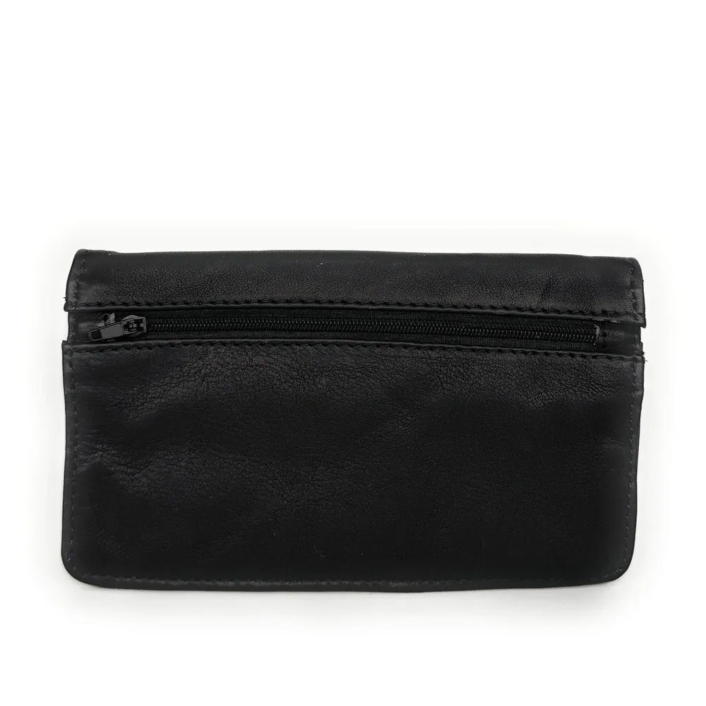 Pochette porte-monnaie en cuir lisse IMPRO Noir