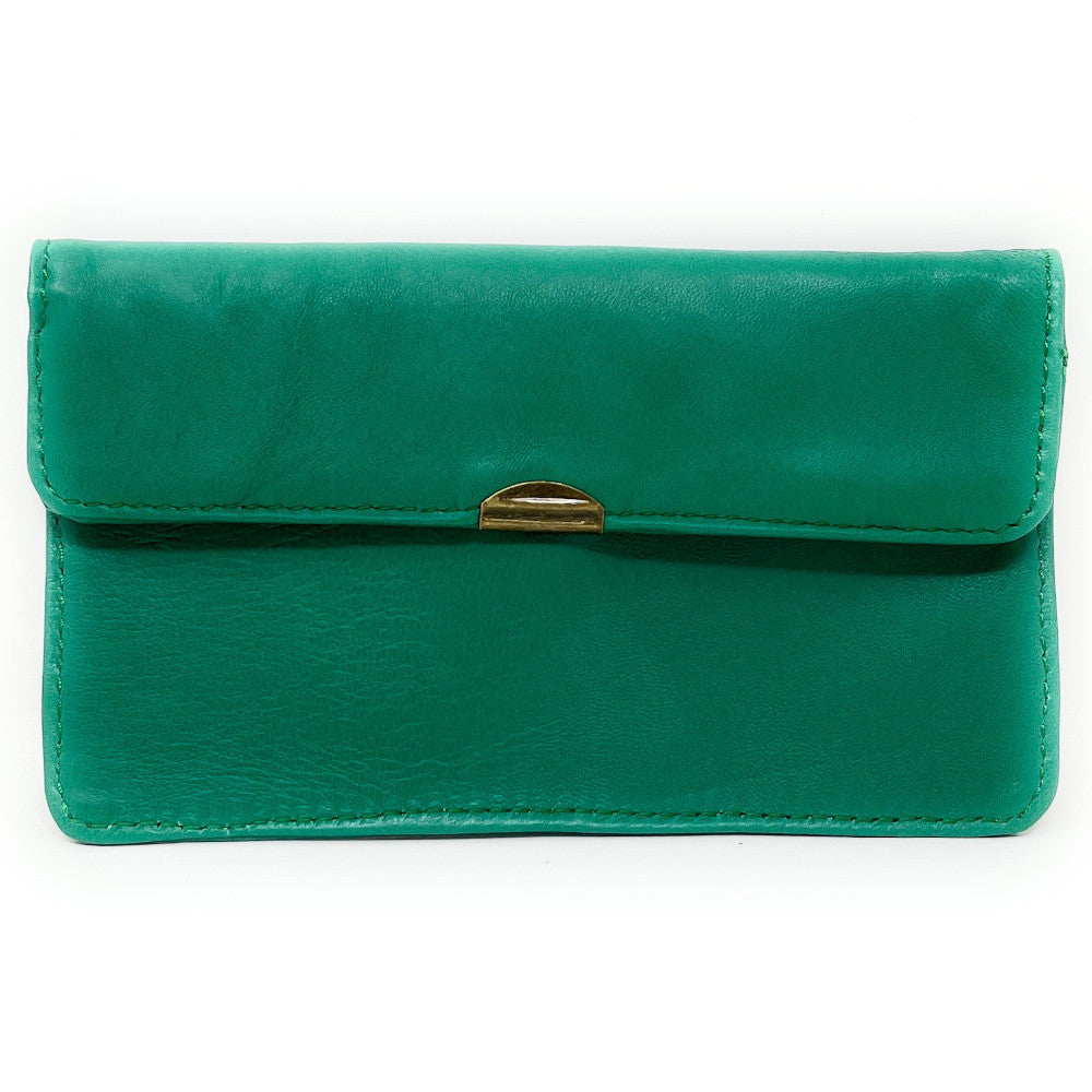 Pochette porte-monnaie en cuir lisse IMPRO Vert anglais