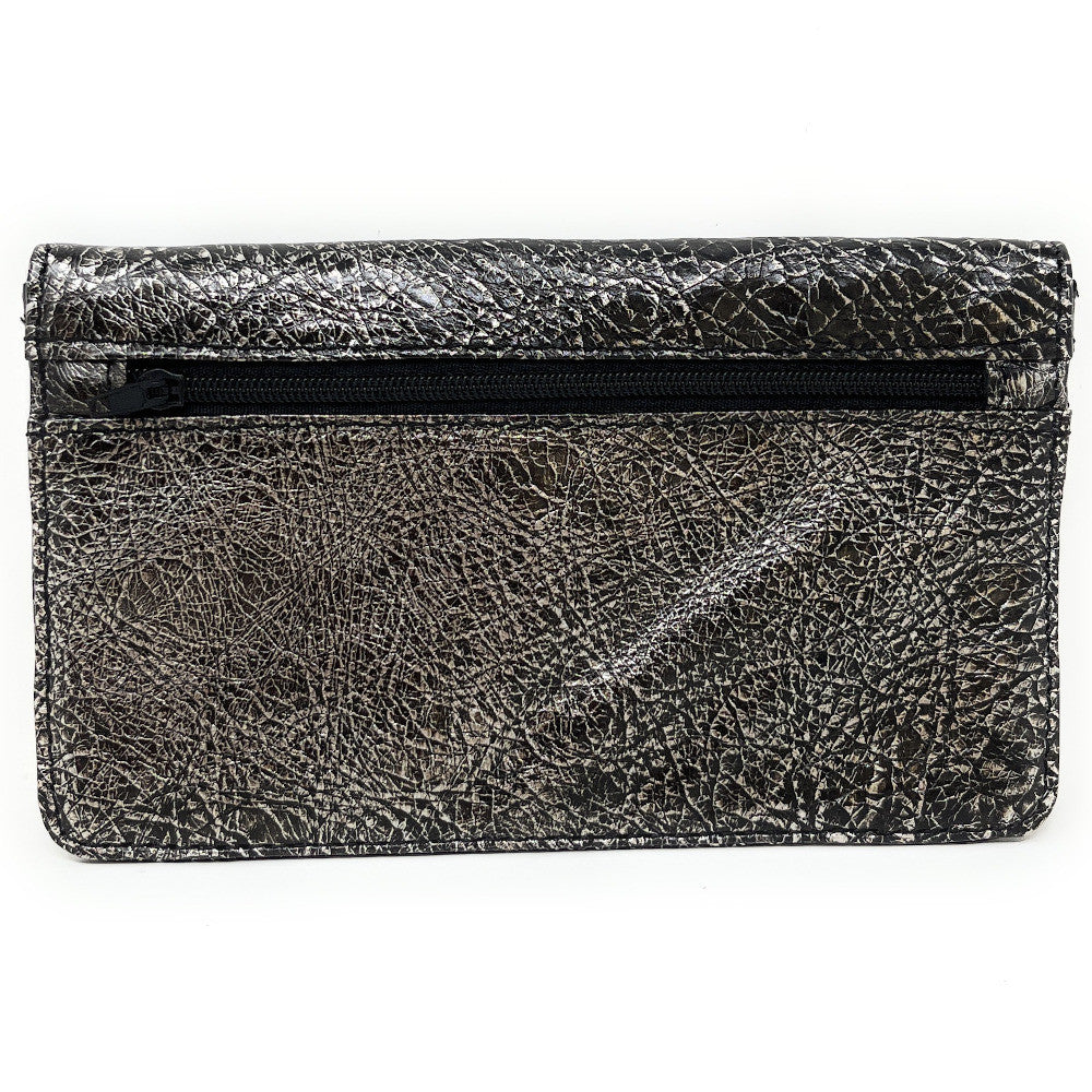 Pochette porte-monnaie en cuir lisse IMPRO Argent foncé