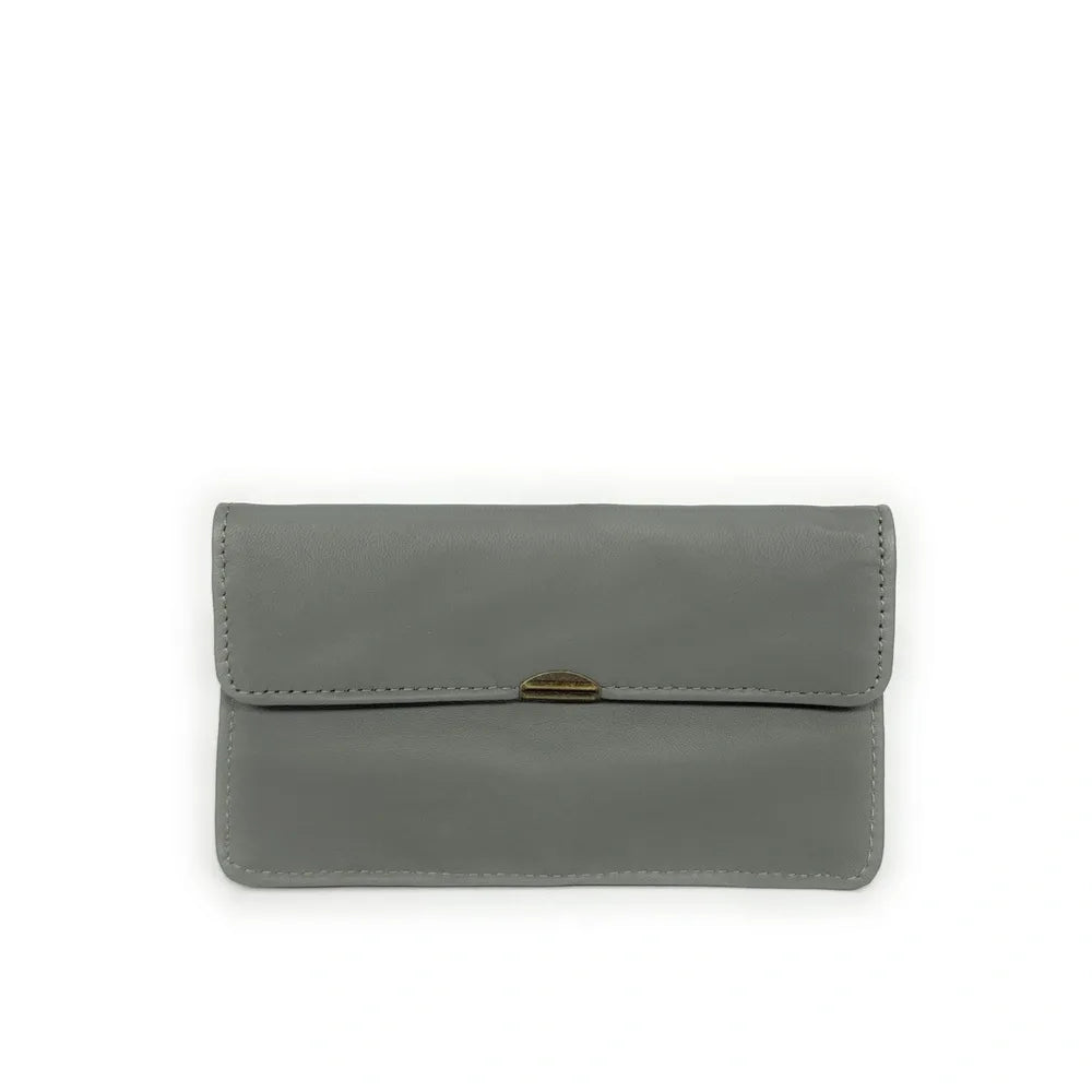 Pochette porte-monnaie en cuir lisse IMPRO Kaki clair