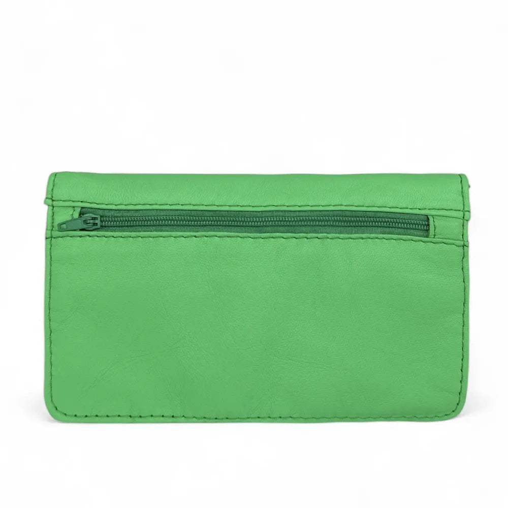 Pochette porte-monnaie en cuir lisse IMPRO Vert menthe