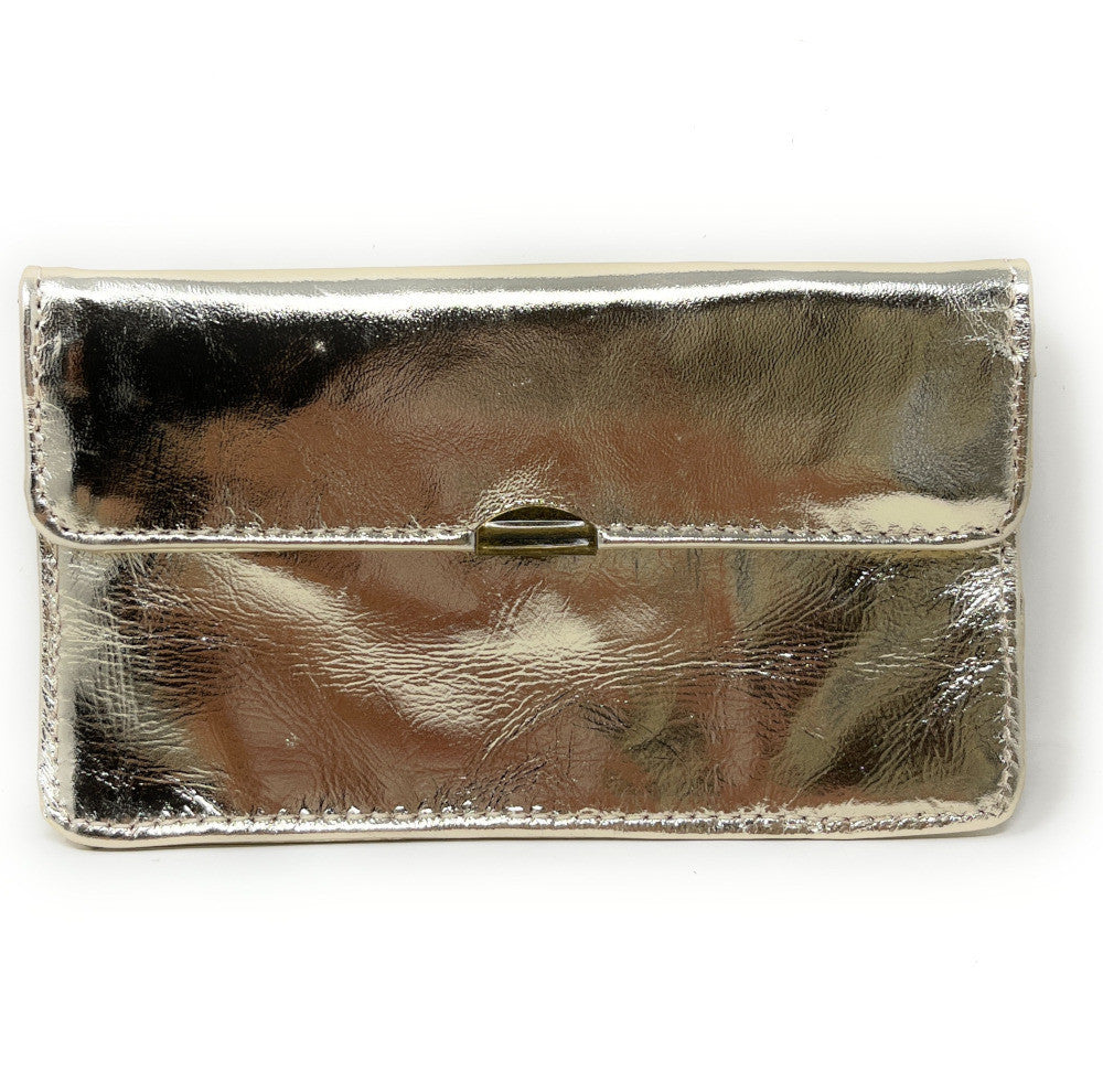 Pochette porte-monnaie en cuir lisse IMPRO Or pâle