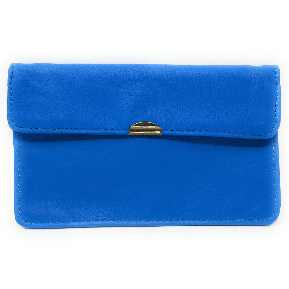 Pochette porte-monnaie en cuir lisse IMPRO Bleu