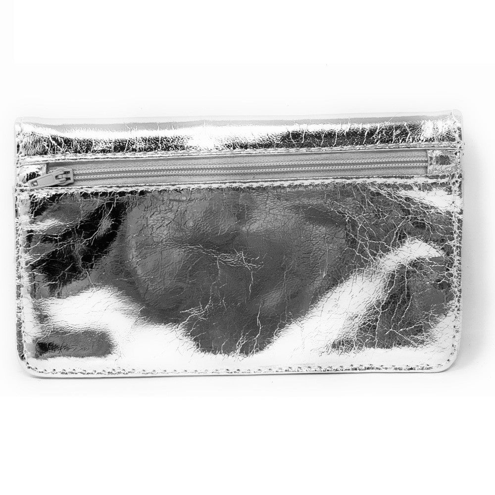 Pochette porte-monnaie en cuir lisse IMPRO Argent moyen