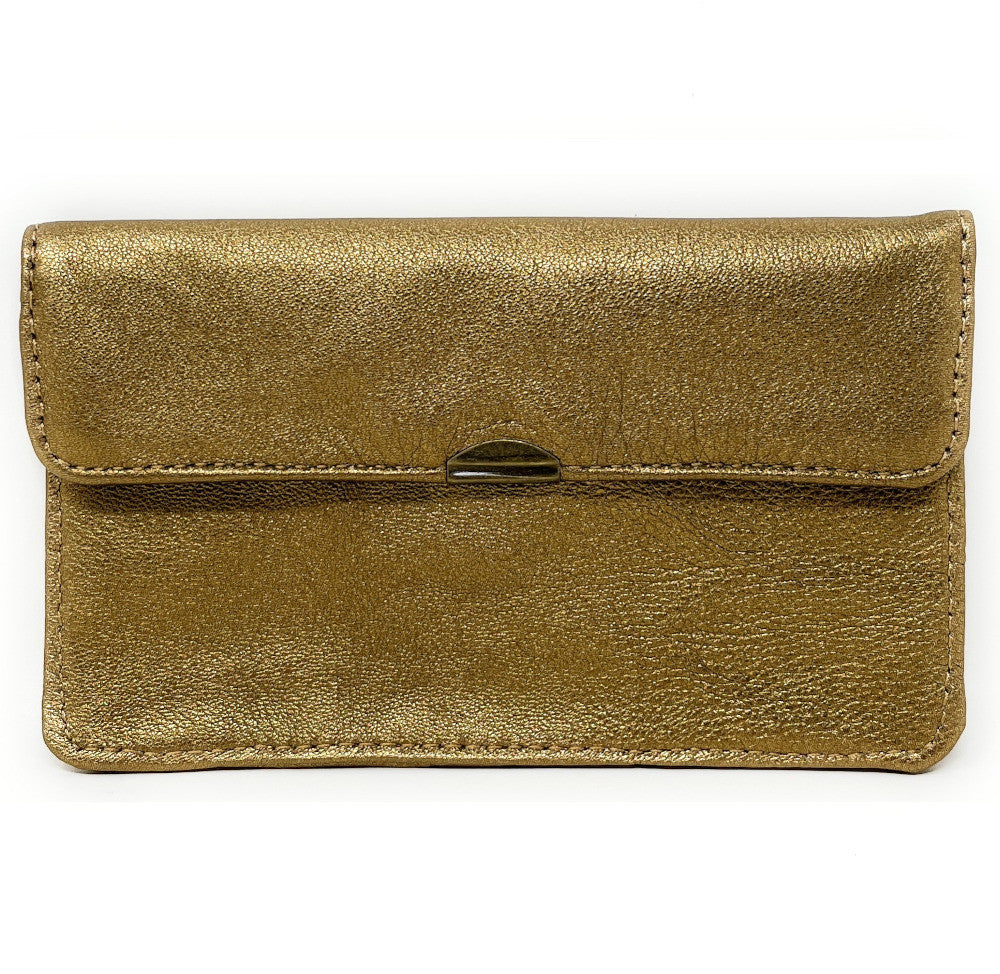 Pochette porte-monnaie en cuir lisse IMPRO Or vieilli